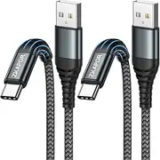 [ZKAPOR] USB C Cable [2Pack 2M], USB C Charger Cable Nylon Braided Type C Charger Cable Fast Charge Compatible for Samsung Galaxy S22 /S21 /S20 /S10 /S9, Huawei P40 /P30 /P20, Google Pixel
