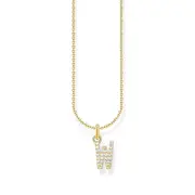 Buy Necklace with letter pendant W and white zirconia - gold by Thomas Sabo online - THOMAS SABO Australia