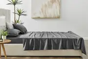 Brosa 100% Sateen Cotton Sheets (Charcoal, King Single)