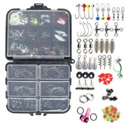 188PCS Fishing Accessories Kit Set with Tackle Box Pliers Jig Hooks Swivels R