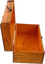 DIYEAH Handmade Antique Wooden Storage Box Lock Pirate Chest Decor Retro Trinket Box