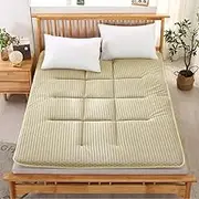 Japanese Floor Mattress Futon Mattress, Thickened Summer Breathable Mesh Tatami Mattress Portable & Foldable Floor Bed Roll up Mattress Guest Mattress for Sleeping, Dormitory(Brown,120x200cm/Twin XL)