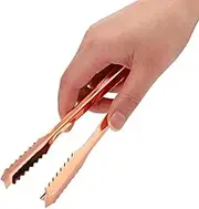 Stainless Steel Food Tong with Serrated Tip Small Serving Utensils Kitchen Tongs for Home Kitchen(Copper Plated)