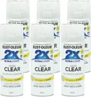 Rust-Oleum 2X Ultra Cover Spray Paint, Gloss Clear, 298 g (Pack of 6)