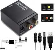 Optical Coax Coaxial Toslink Digital to Analog Audio Converter Adapter DAC RCA