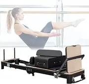 Pilates Reformer，Multifunctional Aluminum Pilates Reformer Machine Foldable Home Workout Equipment for Strength Training