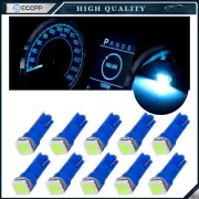 10PC T5 Ice Blue 5050 1-LED Car Instrument Dashboard Gauge Mini Wedge Bulb light
