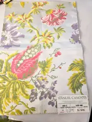 Vint MANUEL CANOVAS Fabric Remnant - SAINT-ANGE 01- LAMPAS -FRANCE - 18 1/2"x13"