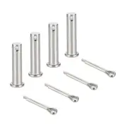 4Pcs M12x50mm Clevis Pins, Single Hole Flat Head Hitch with Cotter Pins, Silver
