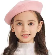 [ZLYC] Wool Kids Beret Hat Girls Solid Color Artist French Beret Cap