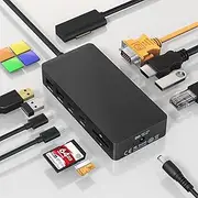Microsoft Surface Docking Station 11-in-1-4K@60Hz HDMI/VGA Dual Monitor Dock for Surface Pro 11/10/9/8/X/7/6/5/4, Surface Laptop 7-1, Book & Laptop Go | 72W Fast Charging, Ethernet, USB-C 5Gbps