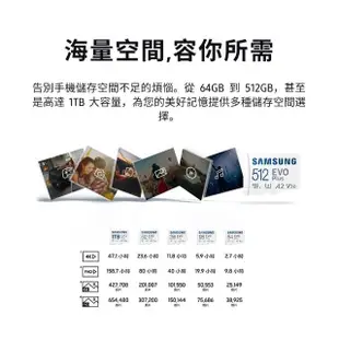 【SAMSUNG 三星】EVO Plus microSDXC U3 A2 V30 512GB記憶卡 公司貨(2024新版 讀取最高160MB/s)