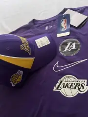 Los Angeles Lakers NBA Nike Courtside SET T Shirt And 75th A Cap LA Basketball