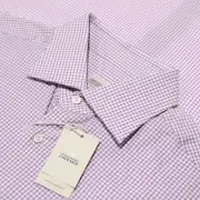 Alessandro Gherardi NWT Dress Shirt Size 16/41 US Purple Plaid 100% Cotton