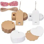 200Pack Gift Tags with String Attached, 3 Different Designs White and Style-1