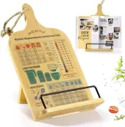 Bamboo Cookbook Stand, Sturdy Cook Book Holder Recipe Book Holder Measurements