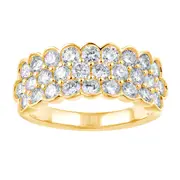 3 Row Dress Ring with 1.70ct of Laboratory Grown Diamonds in 9kt Yellow Gold