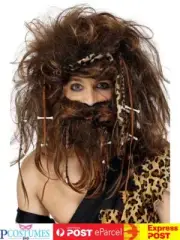 Caveman Stone Age Tarzan Jungle Prehistoric Costume Wig Beard & Moustache