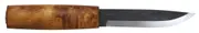 Helle Viking - 105mm Triple Laminated Carbon Steel Knife (Curly Birch Handle with Darkened Brown Leather Sheath)