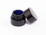 (90 count) 5 ml Round UV-Miron Glass Jar with Child Resistant Black Closure