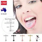 Surgical Steel Tongue Teaser Double Spinner Barbell Ring Bar Ball Stud Piercing