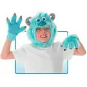 Disney Pixar's Monsters Inc. Sully Headpiece & Gloves Kids Party Costume Blue