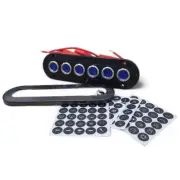 12v~24v 6 Gang Black S/S Push Button Switch Panel - Horizontal Vertical Install