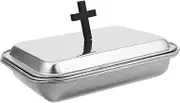 1 Set Communion Tableware Tray Offering Plates for Church Christening for Guests Wedding Supplies Communion Cups Plate Religious Party Supplies Stainless Steel Silver