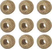 9-Pack Natural Jute Twine Handwoven Jute Rope Balls, Multi-Purpose DIY Craft Cord for Pets/Outdoor/Gift Wrapping/Home Decor(1MM*100m)