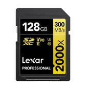 Lexar Professional 2000x 128GB SDHC/SDXC UHS-II Card GOLD Series 128GB C10, UHS-II (U3), V90, up to 300MB/s read, 260MB/s write LSD2000128G-BNNNG