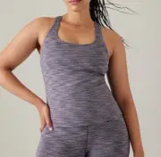 Athleta XS Transcend Scoop Support Tank Top Built in Bra Violet X-Small Cup A-C