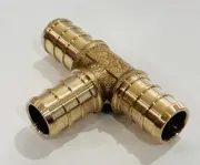 (25) PEX TEE - Sharkbite Brass Crimp Fittings Lead Free 1/2" X 1/2" X 1/2"