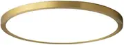 Ultra Thin 1in Full Copper Round LED Flush Mount Ceiling Light, Three-Color Dimming Ceiling Lamp, Acrylic Lamp Shade, Flat Modern Ceiling Lighting Fixture