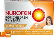 Nurofen For Children 7+ Years Chewable Capsules Pain Relief Orange, Pack Of 12