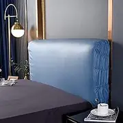 Bed Headboard Covers,Dustproof Protector Cover,Bed Leather Backrest Cover, Dustproof Bed Head Bedroom Decoration Stretch Bed Head Cover (Color : Blue2, Size : 120cm(47inch))