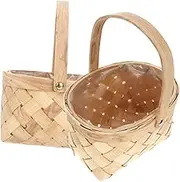2pcs Decorative Woven Flower Basket Rustic Style Storage Baskets for Organizing Bread for Home Restaurant Bakery and Portable Design for Stylish