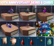 ARK ASA PVE 10TH Anniversary Party Chibi Skin Rex Anky Dodo Pego Sabertooth Cake