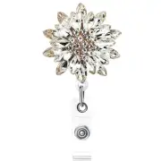 Luxury Retractable Badge Holder, Bling Badge Reel, Sparkling Crystal Name Bad...