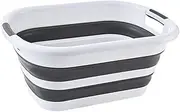 26L Collapsible Plastic Laundry Basket, Foldable Pop Up Storage Container-Portable Washing Basin, Space Saving Hamper/Basket
