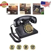 Vintage-Inspired Landline Rotary Phone with Elegant Design & Hands-Free Feature