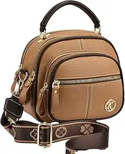[YOHFRFGX] Gpmsign Leather Bag, Multifunctional Compartment Adjustable Wide Shoulder Strap Leather Bag