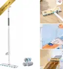 Spray Mop Self-Wringing Flat Mop, Hands-Free, Microfiber, Includes 4 Pads