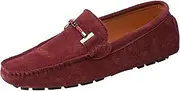 [yldsgs] Flat Loafer for Men Suede Leather Slip-on Dress Driving Moccasins Casual Boat Shoes
