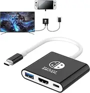 [AHGEIIY] Switch Dock for Official Nintendo Switch, Portable for Nintendo Switch Docking Station TV Dock USB C to HDMI 4K USB 3 PD 100W