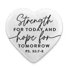 Stone Heart Plaque: Hope Heart Strength For Today (Psalm 32:7-8)
