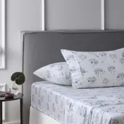 Accessorize Bedroom Collection Single Blue Flower Bunch Light Blue Cotton Flannelette Sheet Set