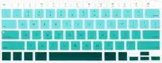 Batianda Ultra Thin Ombre Color Keyboard Cover for New MacBook Air 13 Inch 2020 2021 M1 Chip A2337 (with Touch ID & Retina Display) Waterproof Durable Laptop Protector Silicone Skin, White to Green