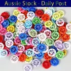 2 Hole Buttons Flower Pattern Mixed Children's Clothing Sewing 14mm 100pcs
