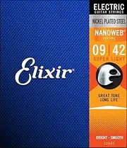 [Elixir] 12002 Nanoweb Electric Guitar Strings - Super Light Gauge - 09-42