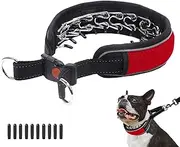 Martingale Collar for Dogs, Reflective No Pull Dog Collar for Large Medium Dogs, Adjustable Anti Pull Dog Collar with Buckle, Heavy Duty Nylon Slip Collar for Training Walking 1.8 Inch Wide M Red